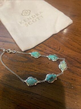 NWOT Kendra Scott Adriana Scallop Frame Bracelet Sea Green Chrysocolla